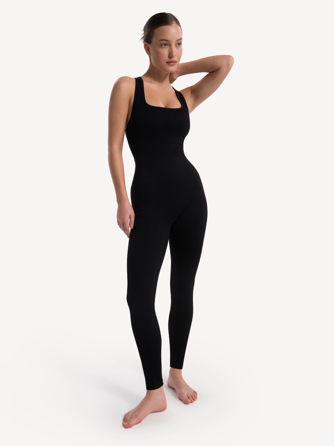 Комбинезон спортивный с открытой спиной Shapewear черный - фото 5